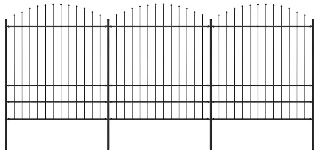 vidaXL Gard de grădină cu vârf tip suliță din oțel 537x200 cm, negru