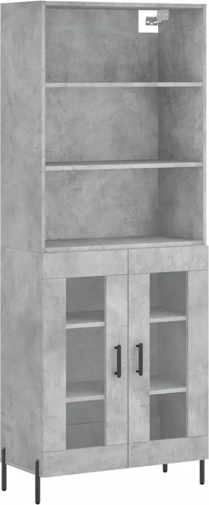 vidaXL Dulap înalt, gri beton, 69,5x34x180, lemn compozit