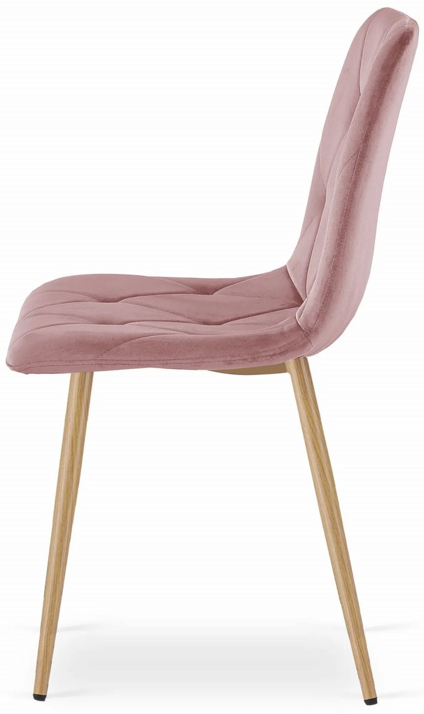 Roz scaun bucatarie LIBRA din catifea
