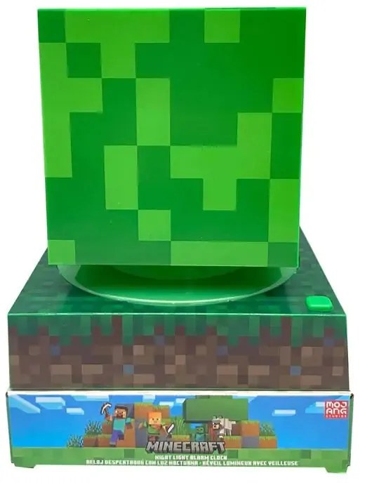 Minecraft Creeper Lumină de noapte 3D și ceas deșteptător