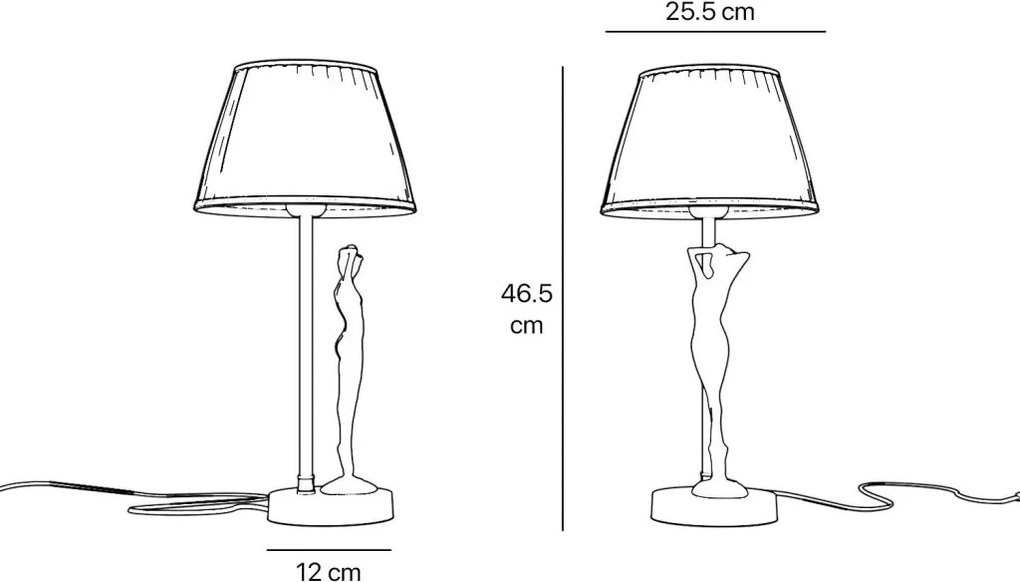Lampa de masa figura feminina din alama Donne