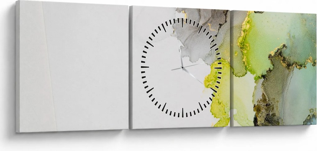 Tablou - Arta abstractă în cerneală (cu ceas) (90x30 cm)