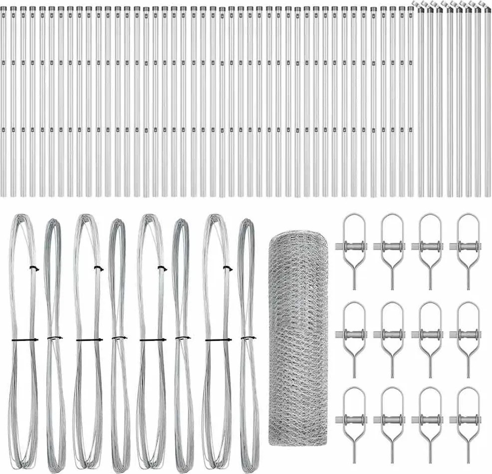 vidaXL Stâlp de gard. Argintiu 100 x 0,8 m (plasă de 13 mm) Oțel
