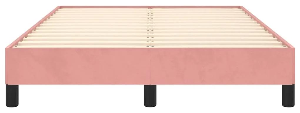 Cadru de pat, roz, 120x200 cm, catifea Roz, 25 cm, 120 x 200 cm