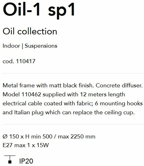 Lustra suspendata de tip Pendul OIL-1 SP1 110417