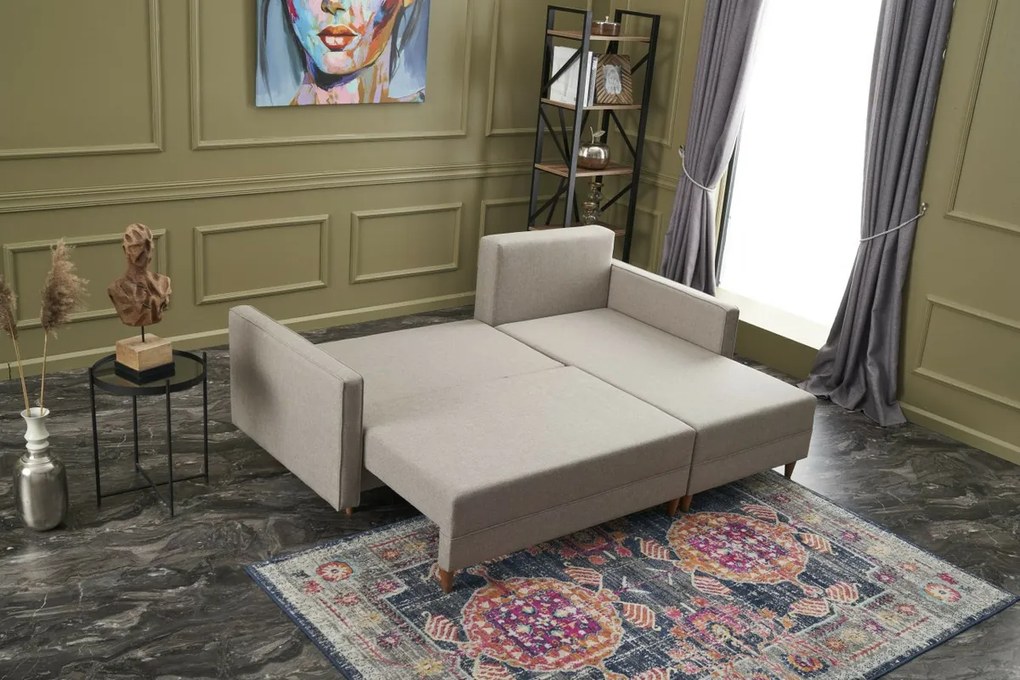 Canapea extensibilă de colț Aydam Right Cream