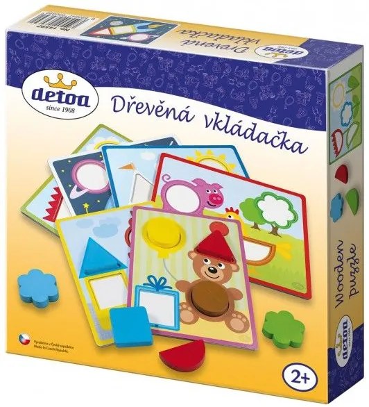 Inserție din lemn joc Teddies - Forme și culori