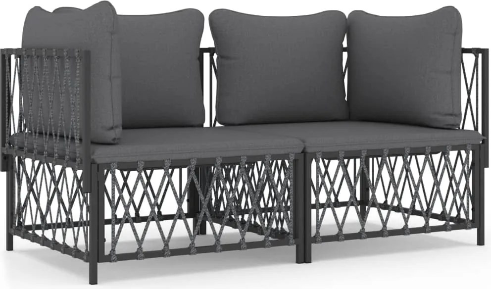 vidaXL Set mobilier de grădină, antracit, 2 piese, oțel