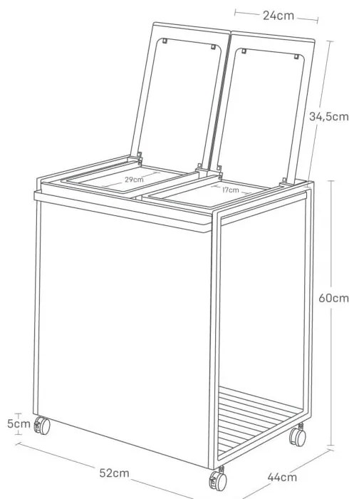 Coș de gunoi negru de reciclat din metal Tower – YAMAZAKI
