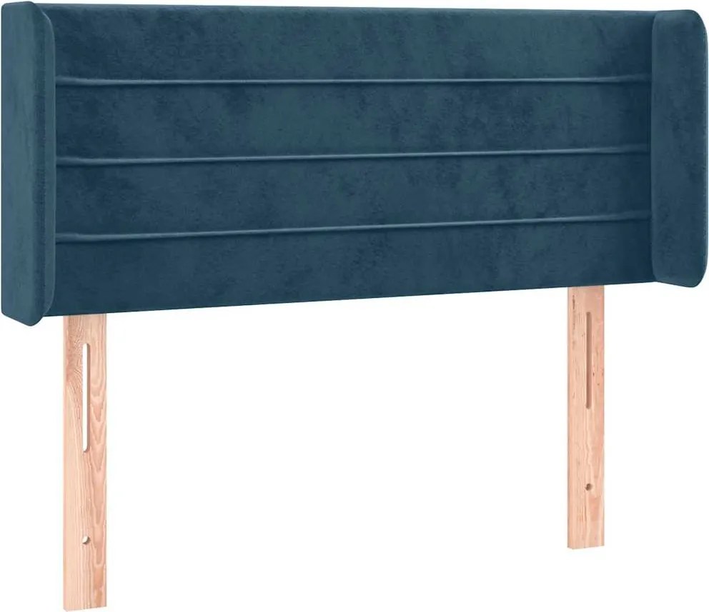 vidaXL Tăblie pat cu aripioare albastru închis 83x16x78/88 cm catifea