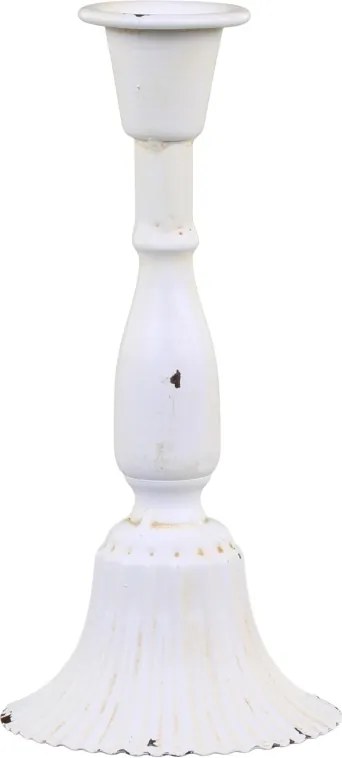 Sfeșnic din metal cu finisaj antichizat crem, H20.5xD10 cm, „Candlestick"
