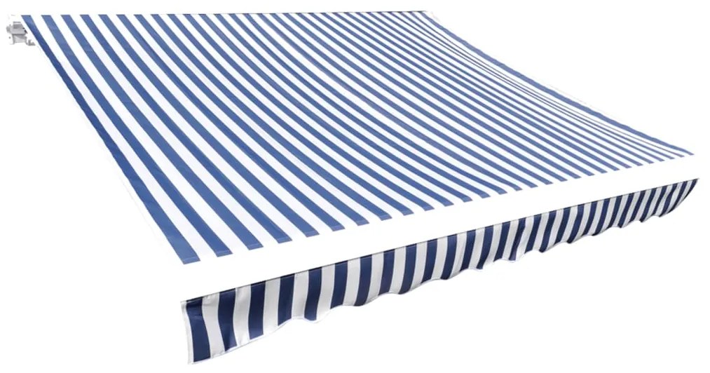 vidaXL Pânză de copertină, albastru și alb, 450 x 300 cm