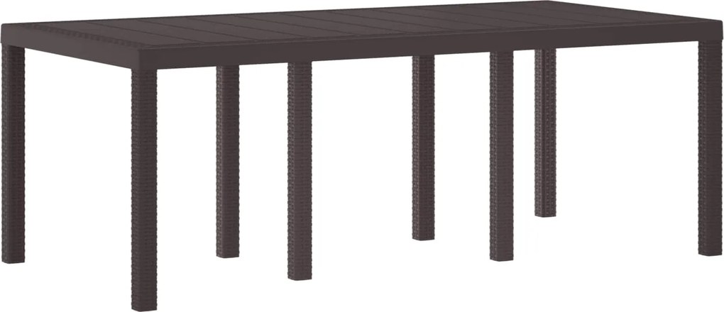 vidaXL Masă de Grădină Maro 200 x 100 x 73 cm poliratan