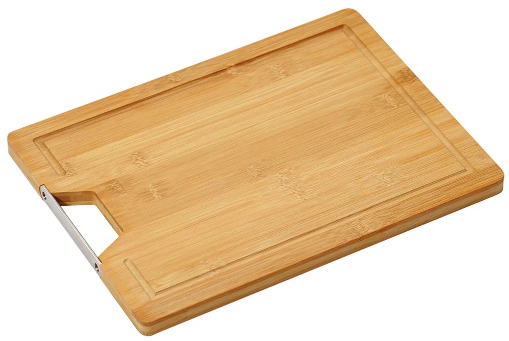 Tocator, bambus, cu maner metalic, 38 x 28 cm, Kesper