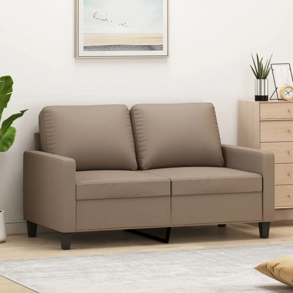 Canapea cu 2 locuri, cappuccino, 120 cm, piele ecologica