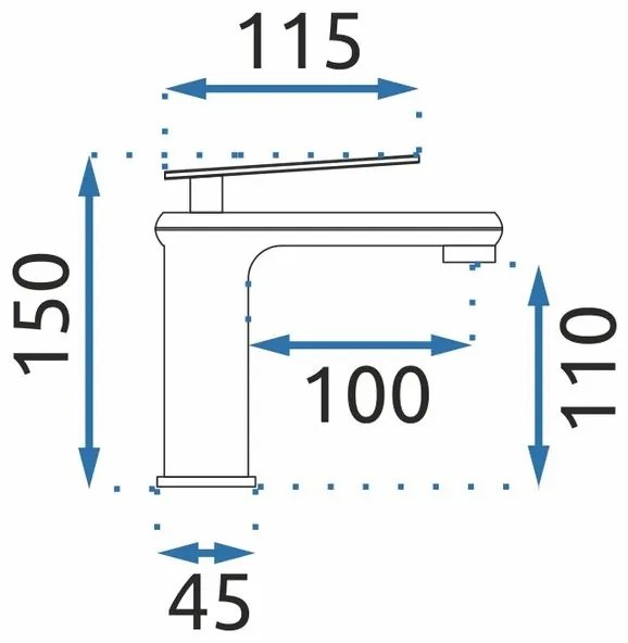 Baterie pentru Lavoar REA Blade Old negru