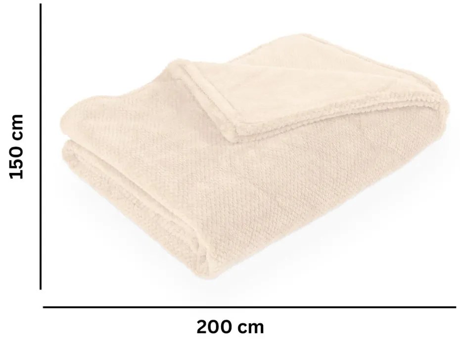 Pătură fildeș din micropluș/cocolino 150x200 cm Pippa – Tiseco Home Studio