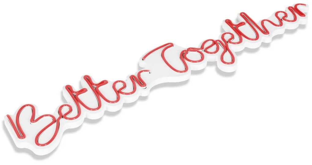 Decoratiune luminoasa LED de perete Better Together Rosu 84x16x2 cm