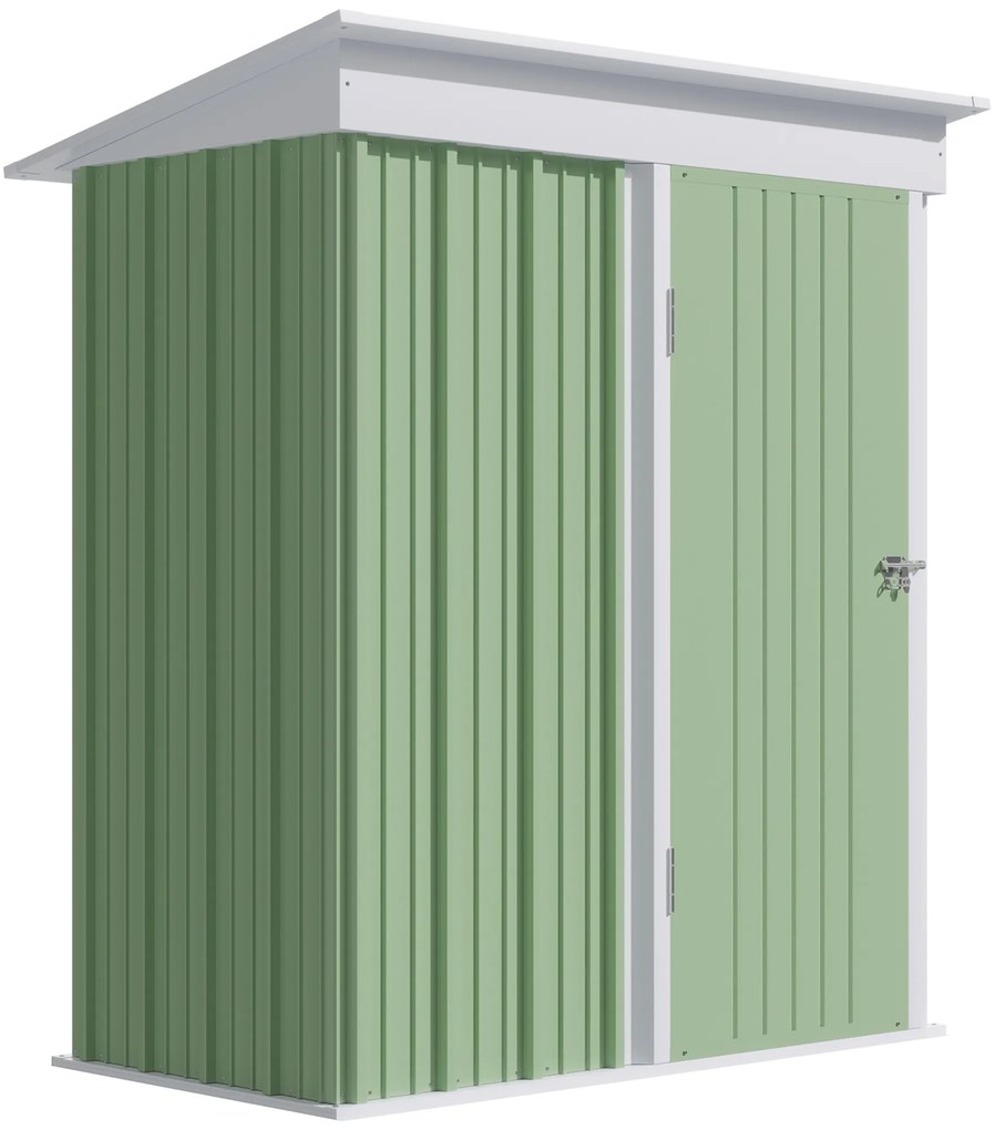 Casute de gradina de mici dimensiuni, din otel,cu usa cu blocare, 161x95x163/181cm, verde | Aosom Romania
