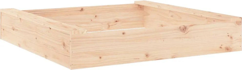 vidaXL Cutie de nisip pătrată cu scaune, lemn masiv de pin