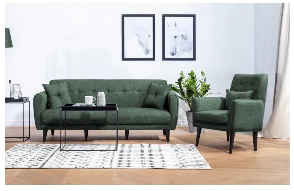 Set canapea fotoliu Aryanna (Verde). 1101498