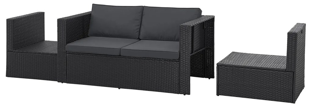 Juskys Set ratan Salou - negru