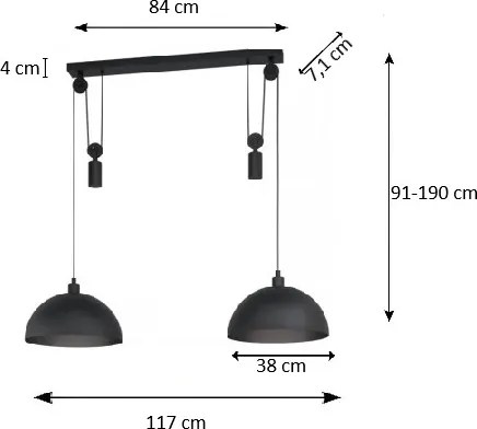 Eglo 43436 - Candelabru pe sfoară WINKWORTH 1 2xE27/40W/230V