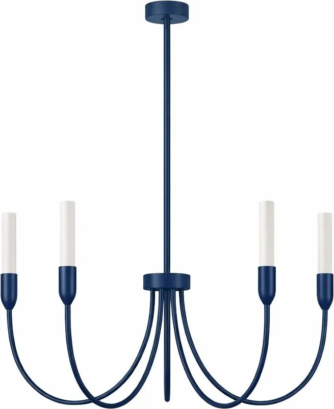 Candelabru cu 5 brate AUGUSTINE blue/alb