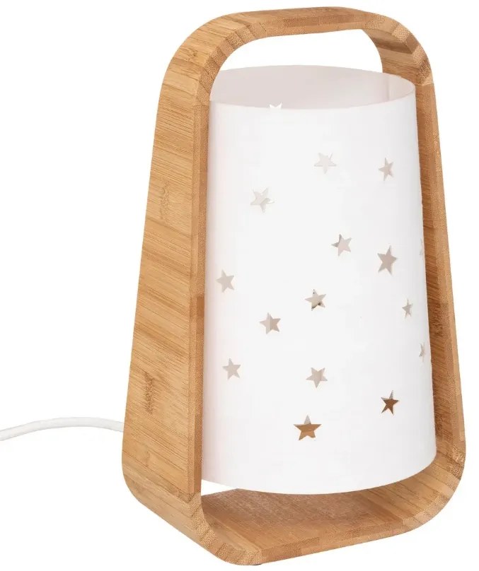 Lampa pentru copii din bambus STARDUST alb, 26 cm