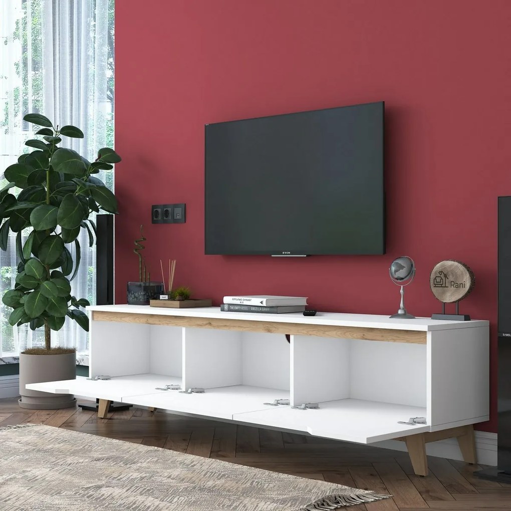 Măsuță TV Dite White and Walnut
