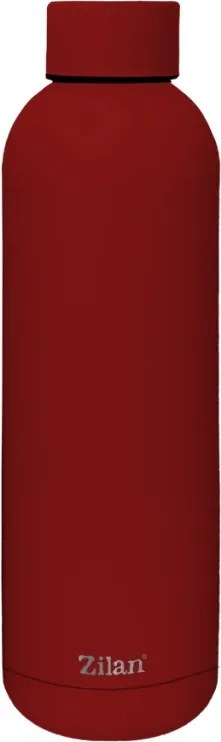 Termos Zilan ZLN9842 tip sticla sport, capacitate 500ml, interior din inox, pereti dublii, rosu