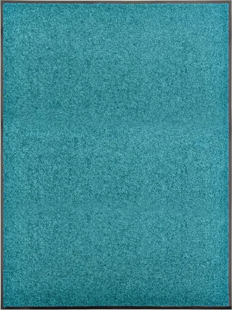 vidaXL Covoraș de ușă lavabil cyan 90x120 cm