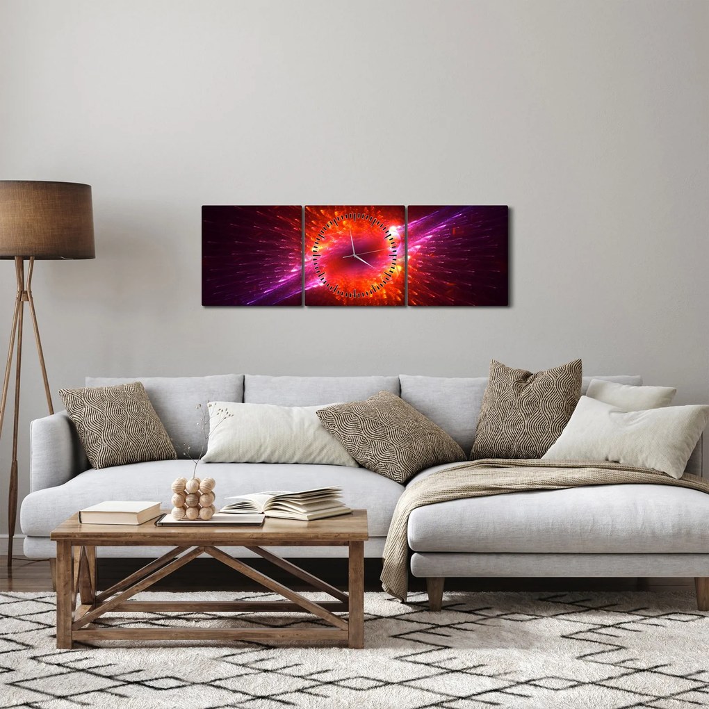 Tabloul modern abstract cu spini (cu ceas) (90x30 cm)