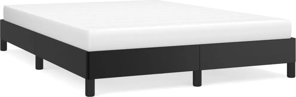 vidaXL Cadru de pat, negru, 140x190 cm, piele ecologică