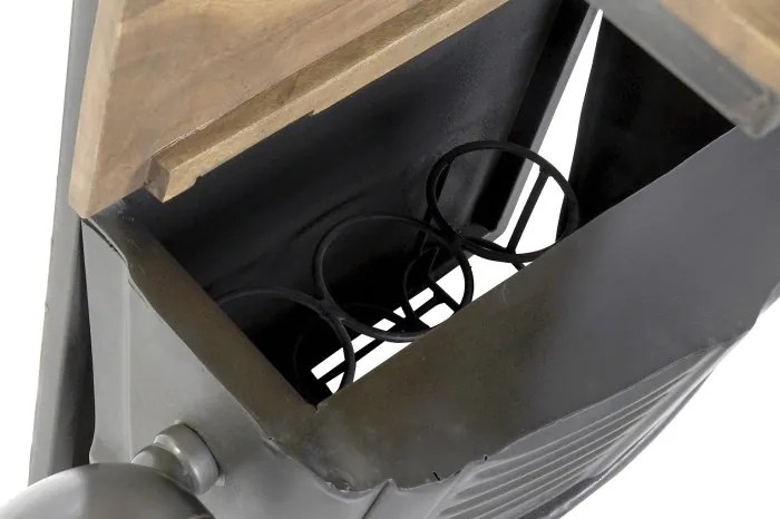 Suport de perete, pentru sticle, din lemn de acacia si metal, Grille