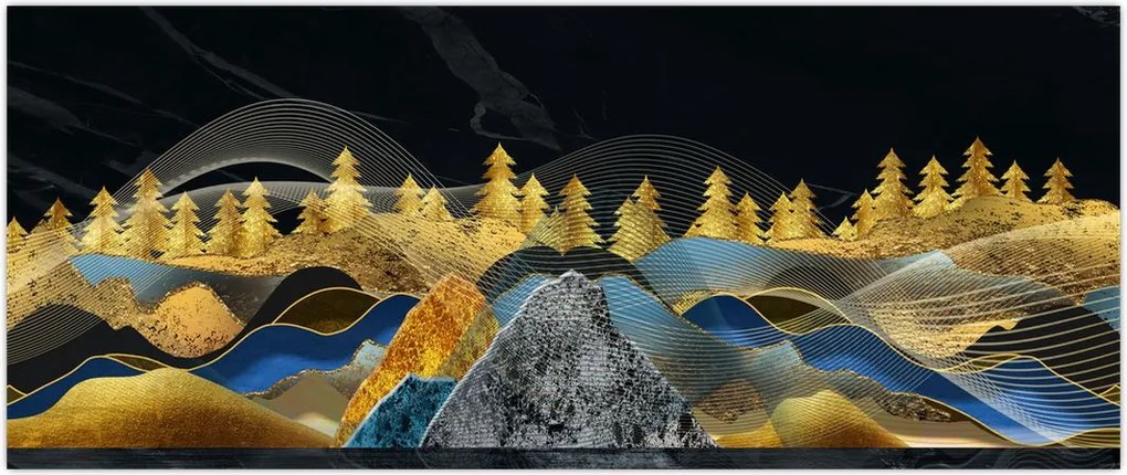 Tablou - Munții aurii (120x50 cm)