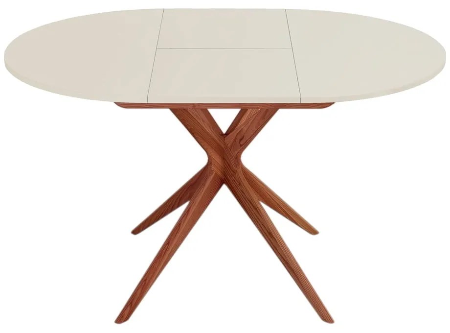 Masă de dining rotundă extensibilă cu blat suplimentar ø 90 cm Jubi – Ragaba