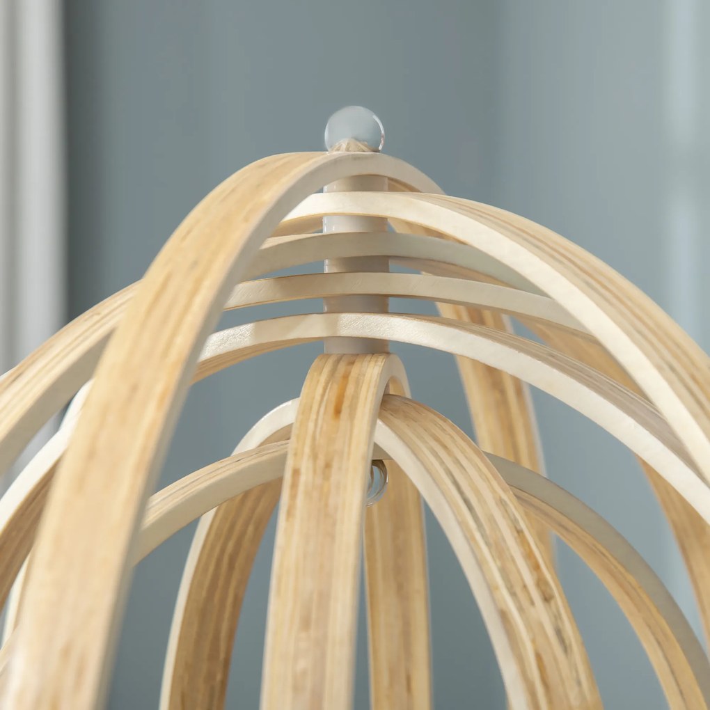 HOMCOM Lampa de podea abajur pivotant moderna creativa Baza din lemn cauciuc pentru casa Ф38 x 160cm
