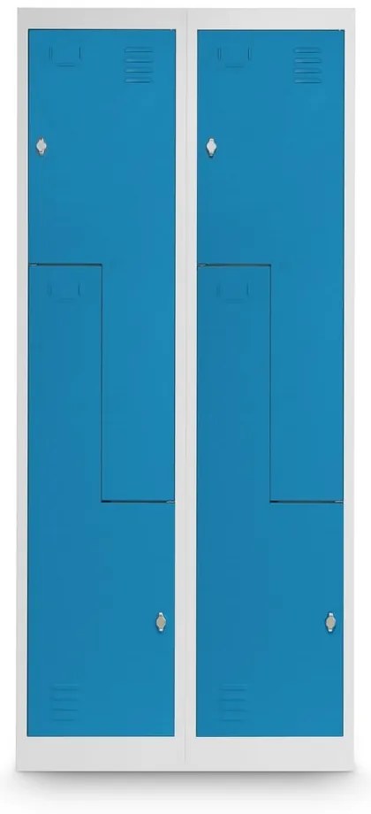 Dulap metalic Z, 80 x 50 x 180 cm, blocare, albastru - RAL 5012