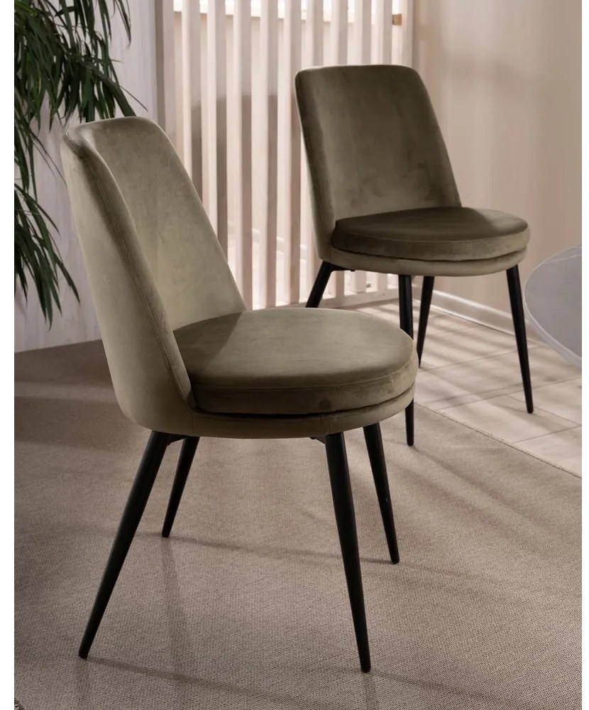 Scaun de bucaterie Kayla Velvet, măsline