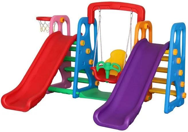 Million Baby - Centru de joaca 4 in 1 Happy Slide, Multicolor