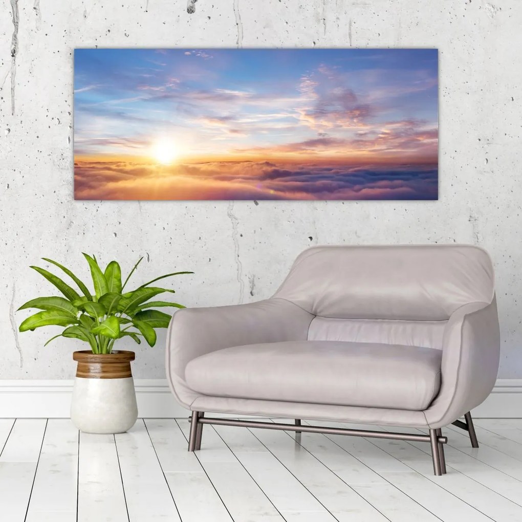 Tablou - Apus de soare deasupra norilor (120x50 cm)