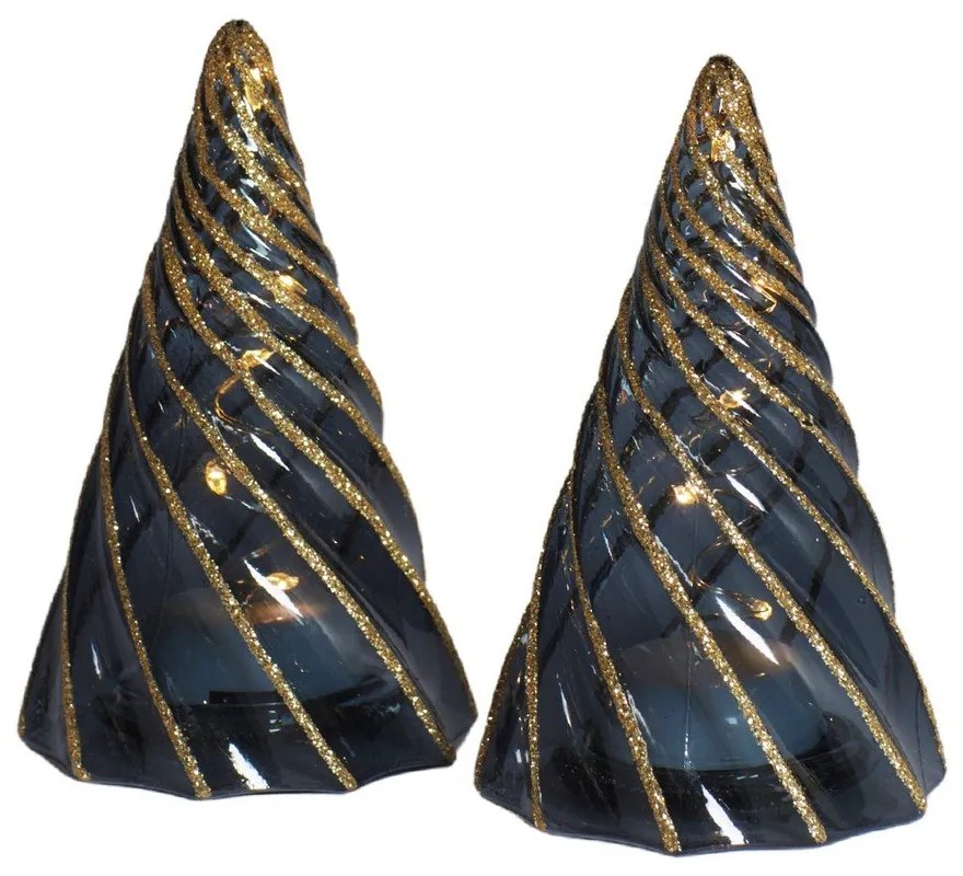 Decorațiuni luminoase negre 2 buc. cu baterii ø 6 cm Vilma Tree – Sirius