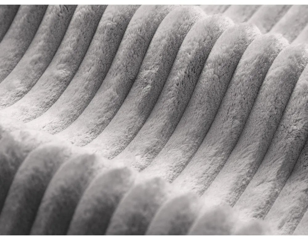 Taburet gri deschis cu tapițerie din catifea reiată Dia – Micadoni