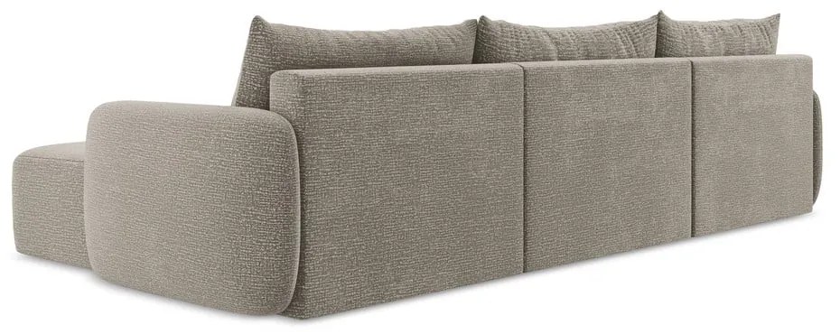 Colțar bej extensibil/cu spațiu de depozitare Kalena – Makamii