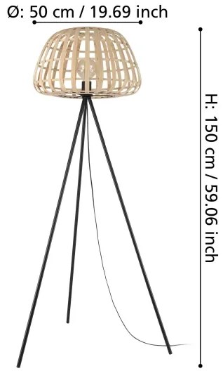 Lampadar Eglo 390155 MONTEZUELO 1xE27/40W/230V maro