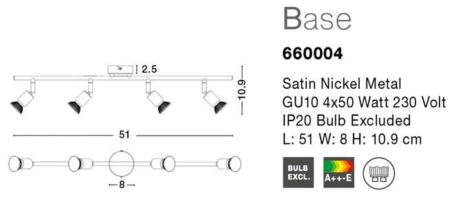 Plafoniera moderna cu spoturi Base 4L NVL-660004