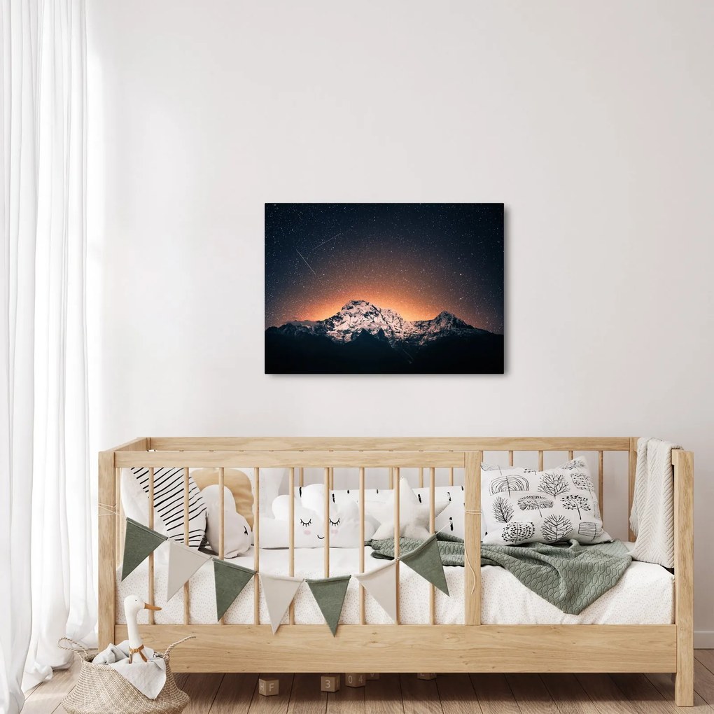 Tablou cu cerul nocturn și munți (70x50 cm)