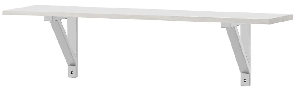Polita cu suport console, 120x20x22 cm, PAL Alb