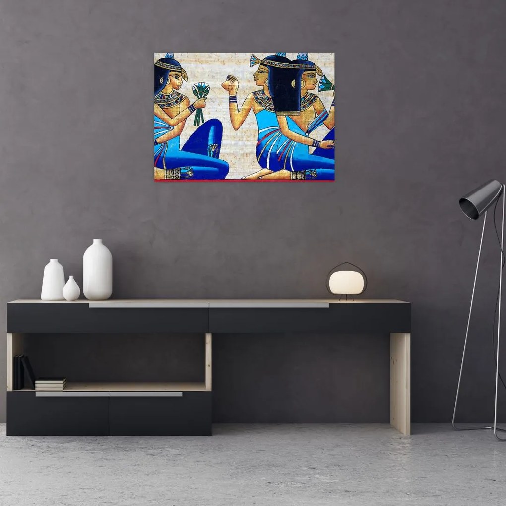 Tablou pe sticlă - Picturi egiptene (70x50 cm)
